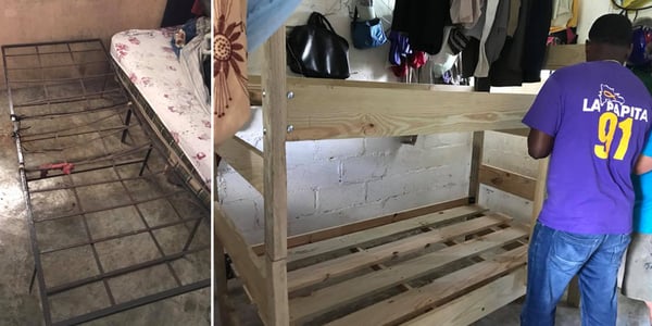 Dominican Republic missions team building bunk beds