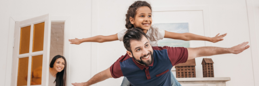 Happy family at home