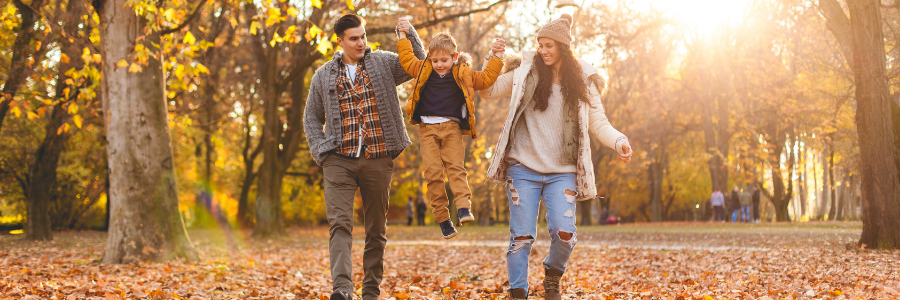 Family taking a walk